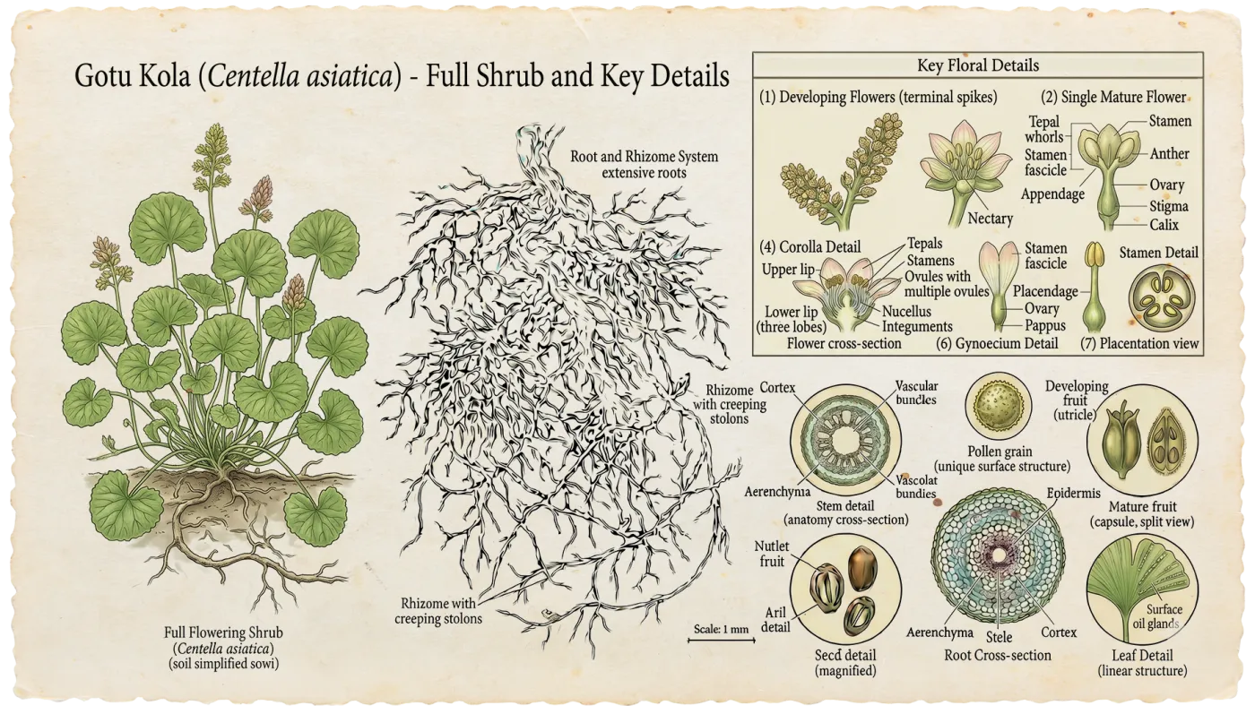 Gotu Kola botanical illustration