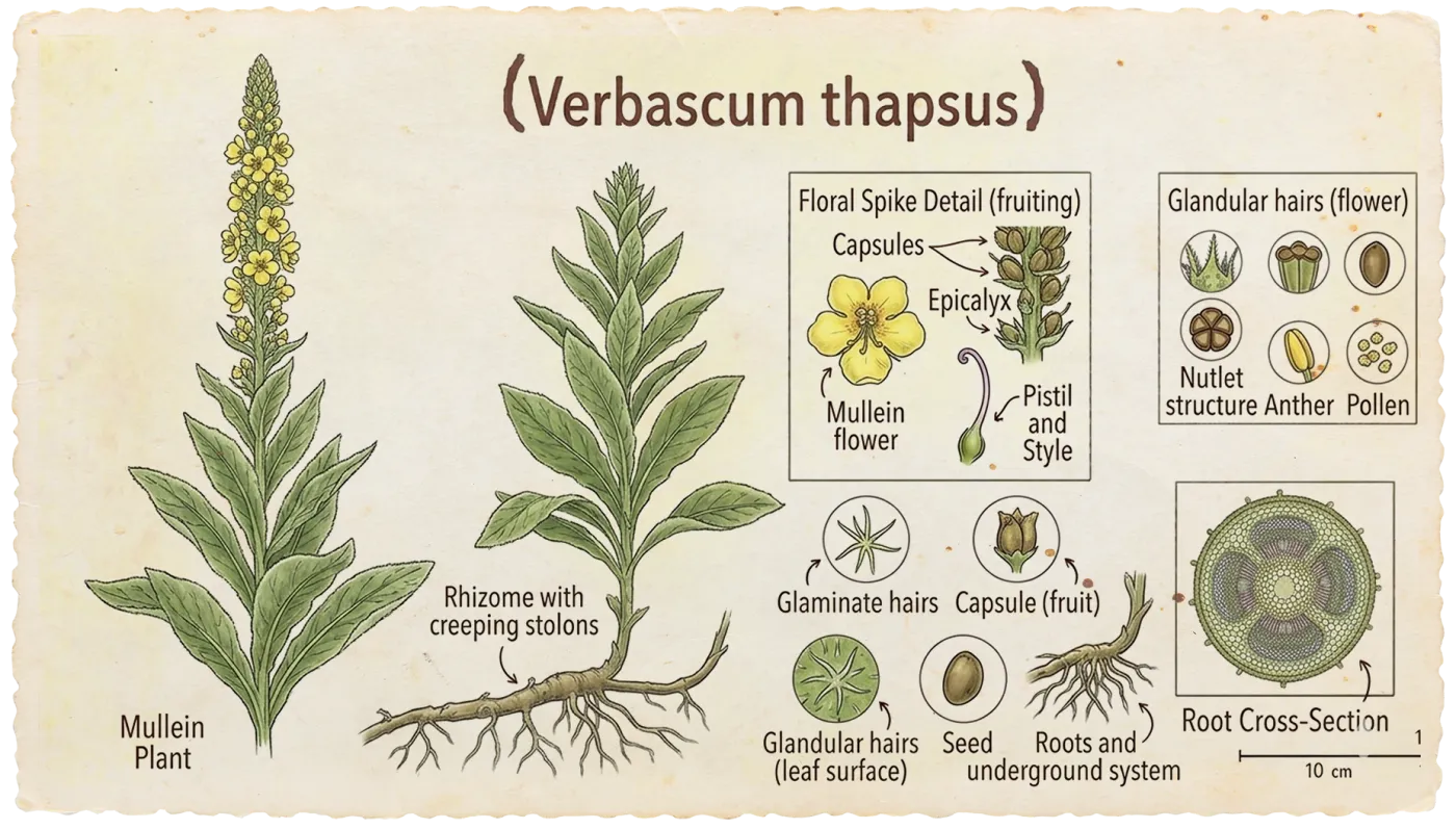 Mullein botanical illustration