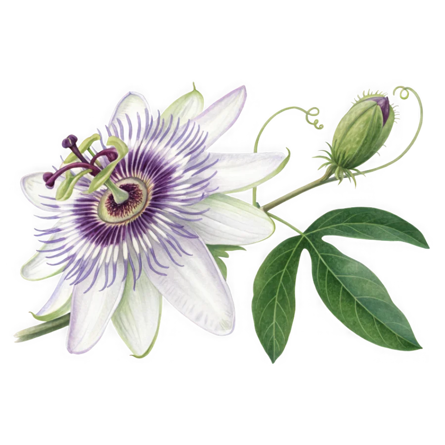 Passionflower botanical illustration