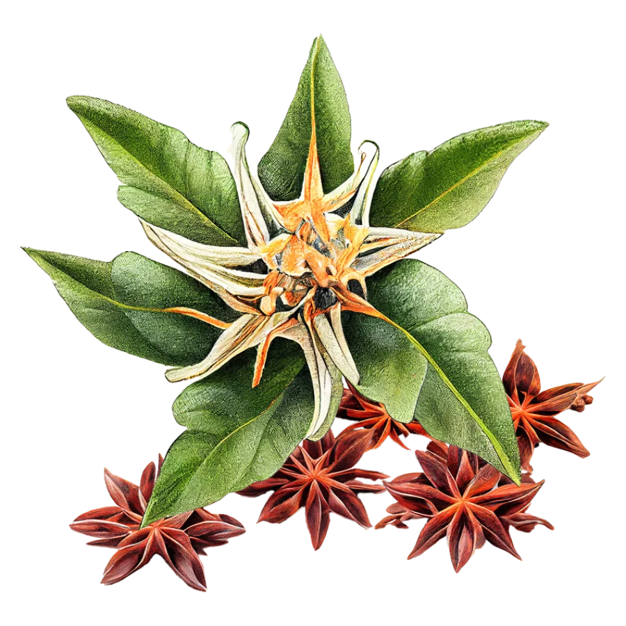 Star Anise botanical illustration
